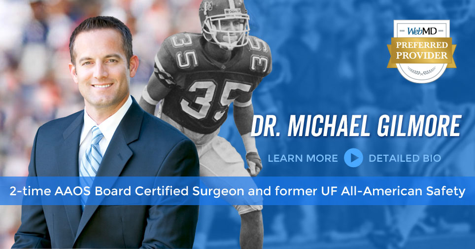 Dr. Michael Gilmore is a 2-time Board Certified Surgeon and Former UF All-America Safety